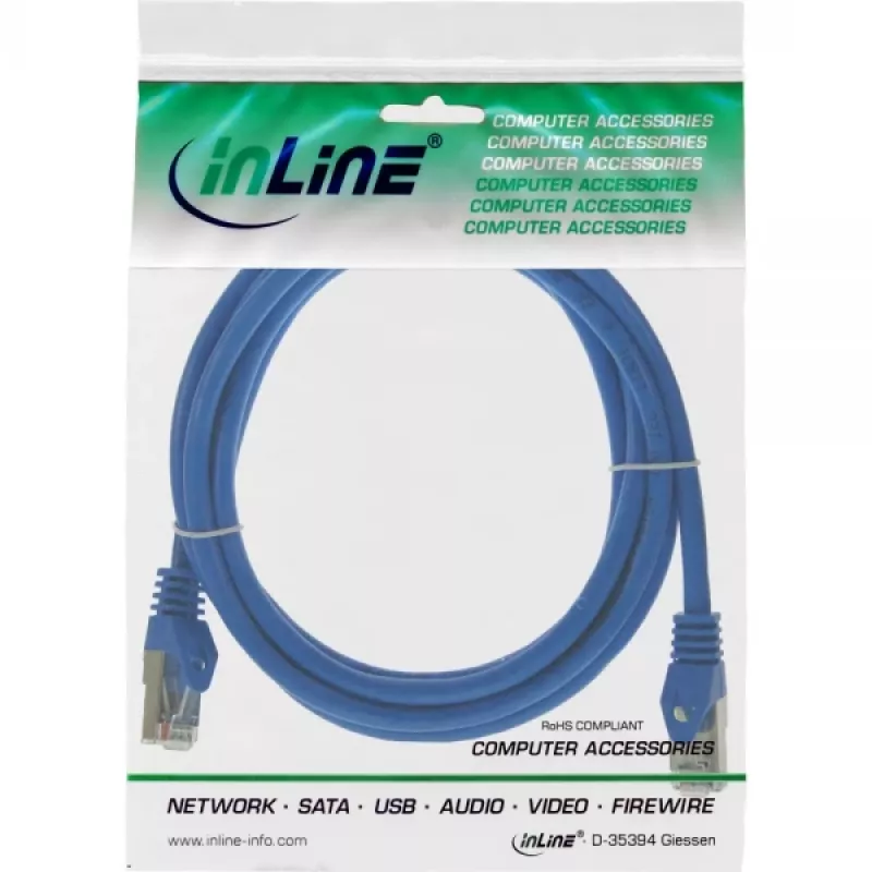 Cable de red InLine F/UTP Cat.5e azul 0,3 m