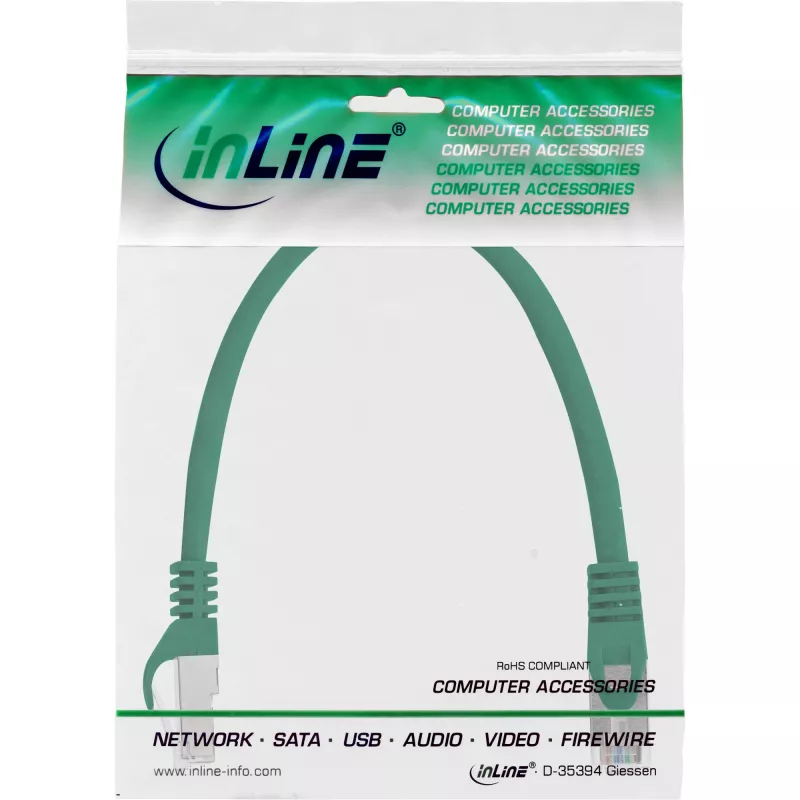 Cable de red InLine F/UTP Cat.5e verde 0,3 m