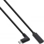 Cable USB 3.2 Gen.1x2 InLine 35782 conector macho USB-C acodado / conector hembra negro 2 m