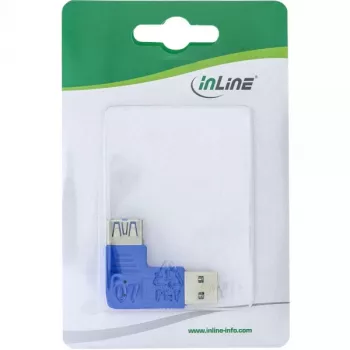Adaptador USB 3.0 Type-A macho / hembra A acodado a la izquierda 90° InLine 35300M