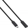 Cable alargador USB 3.2 Gen.2x2 InLine, conector macho/hembra USB-C, negro, 0,5 m