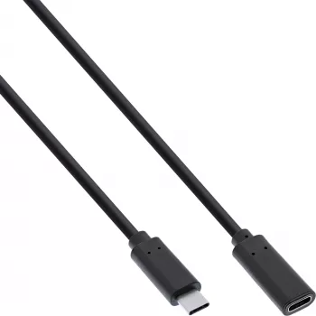 Cable alargador USB 3.2 Gen.1x2 InLine, conector macho/hembra USB-C, negro, 1,5 m