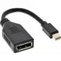 Cable adaptador InLine Mini DP macho a DisplayPort hembra, 4K2K, negro, 0,15 m