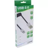 Cable USB 2.0 en espiral InLine, conector macho USB-C / conector macho USB-A, negro/aluminio, flexible, 2 m