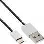 Cable USB 2.0 InLine, conector macho USB-C / conector macho USB-A, negro/aluminio, flexible, 0,5 m