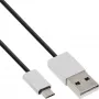 Cable Micro-USB 2.0 InLine, USB Type-A / Micro-B macho/macho, negro/aluminio, flexible, 3 m