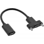InLine USB 3.2 C hembra / hembra con cable de brida, negro, 0,20 m