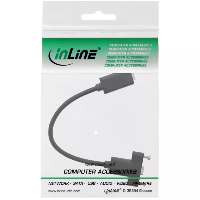 InLine USB 3.2 C hembra / hembra con cable de brida, negro, 0,20 m