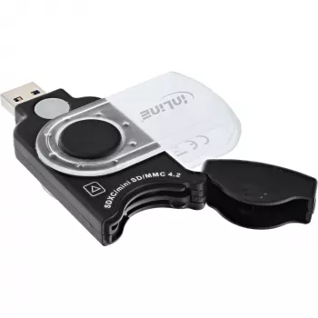 InLine lector de tarjetas portátil USB 3.0, para SD/SDHC/SDXC, microSD