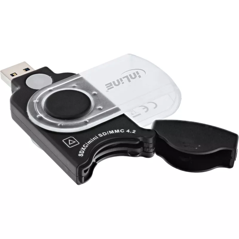 InLine lector de tarjetas portátil USB 3.0, para SD/SDHC/SDXC, microSD