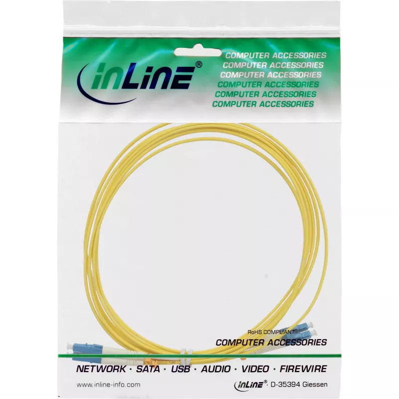 InLine cable de fibra óptica dúplex LC/LC 9/125µm OS2 10m