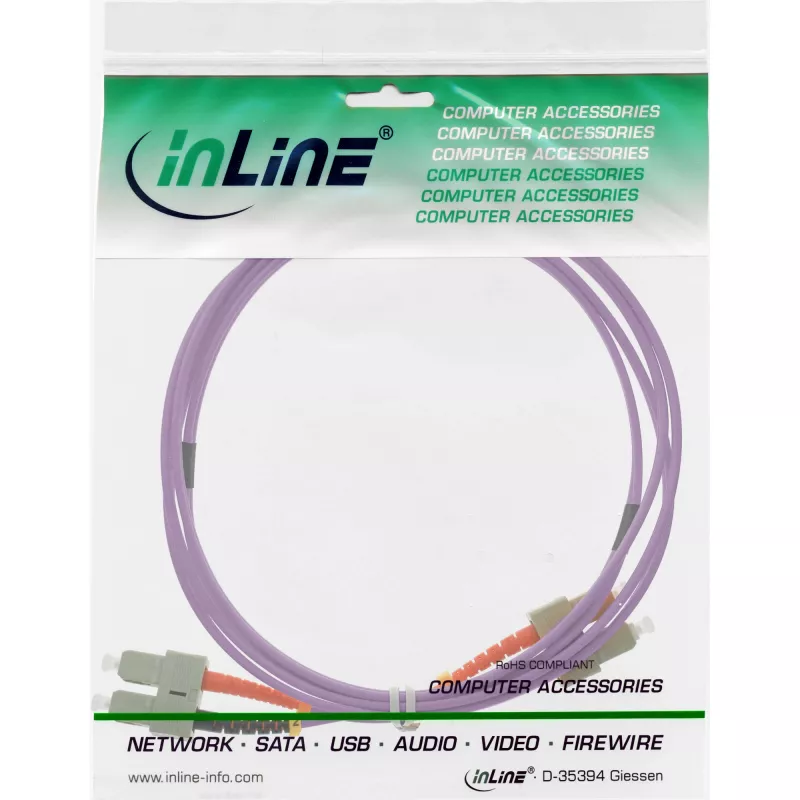 Cable de fibra óptica dúplex SC/SC InLine 83575P 50/125µm OM4 7,5m