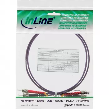 Cable de fibra óptica dúplex ST/ST InLine 50/125µm OM4 15m