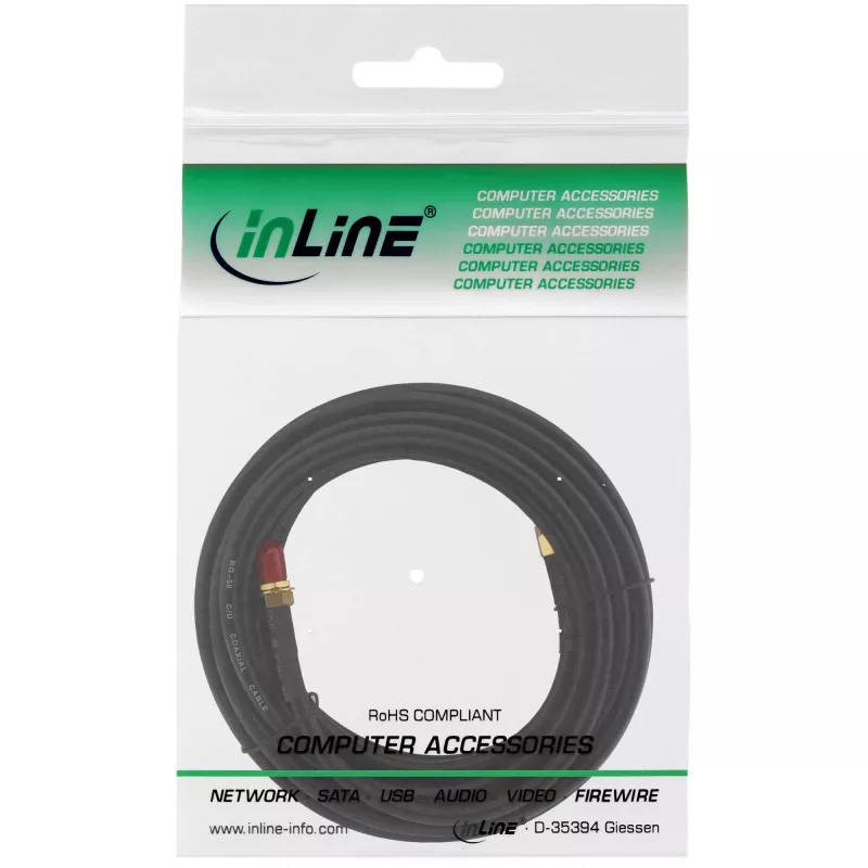 Cable WIFI InLine R-SMA conector macho / R-SMA conector hembra 3m