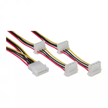 Cable de alimentación interno InLine 29654A 1x 4 pines Molex / 4x 4 pines Molex 1m