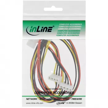 Cable de alimentación interno InLine 29654A 1x 4 pines Molex / 4x 4 pines Molex 1m