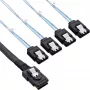 Cable conector SAS InLine Mini SAS SFF8087 a 4x SATA Crossover OCF 1m
