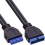 Cable de extensión USB 3.0 InLine cabecera interna conector macho/hembra 33448I 0,35 m