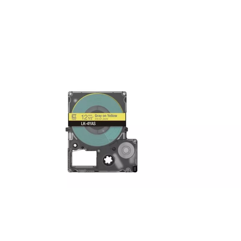 Cinta de etiquetas Epson LK-4YAS gris amarillo transferencia térmica 1,2 cm