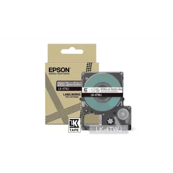Epson LabelWorks LK-4TWJ Cinta de etiquetas, blanco sobre transparente mate, 12 mm x 8 m
