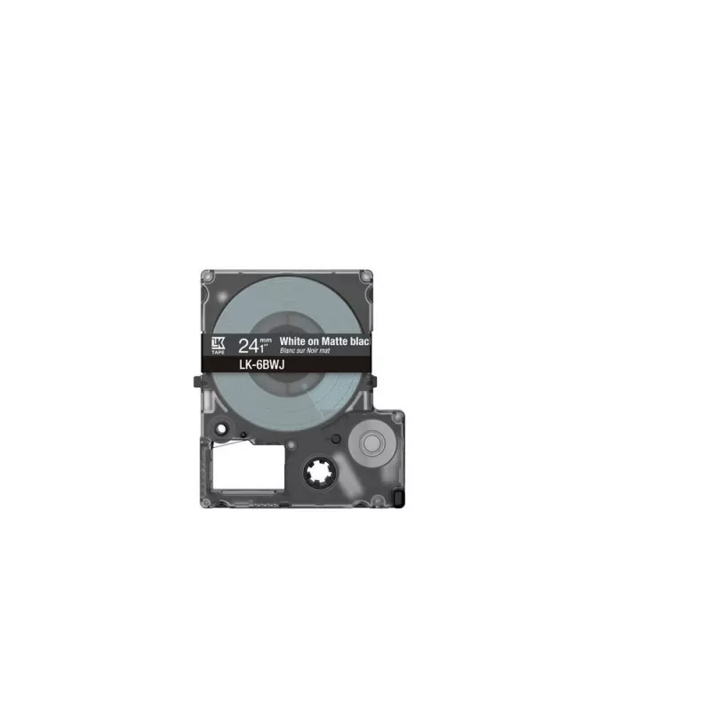 Cinta de etiquetas Epson LK-6BWJ negro blanco transferencia térmica 2,4 cm
