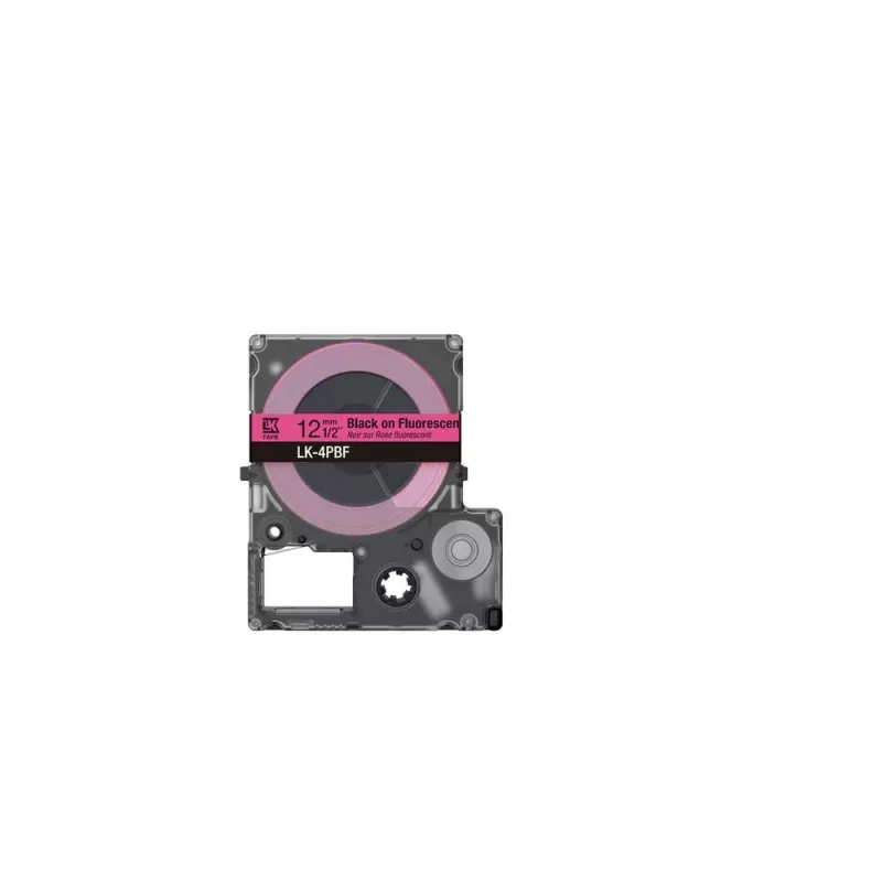 Cinta de etiquetas Epson LK-4PBF negro rosa transferencia térmica 1,2 cm