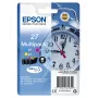 Epson Alarm clock Multipack 3 colores 27 tinta DURABrite Ultra, cian, magenta, amarillo, tinta pigmentada, 3,6 ml, 1 ud., 300 páginas, multipack