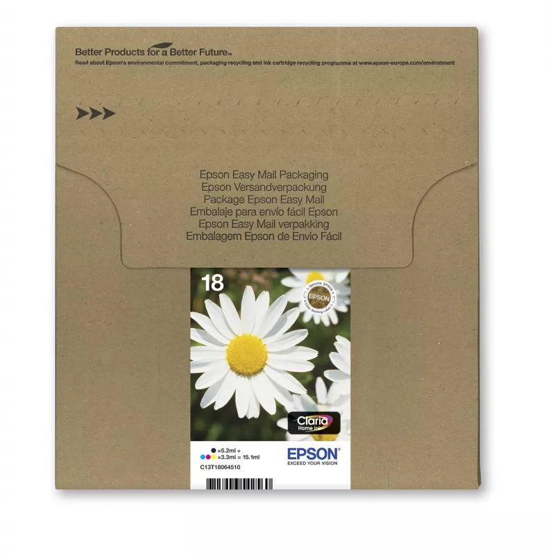 Cartucho Epson T1806 Easy Mail Packaging negro amarillo cian magenta
