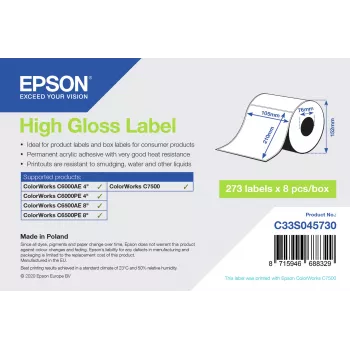 Etiqueta de impresora Epson C33S045730 blanca etiqueta de impresora autoadhesiva