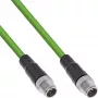 Cable de red industrial InLine, M12 8 polos codificado X conector macho/conector macho, Cat.6A PUR 2 m
