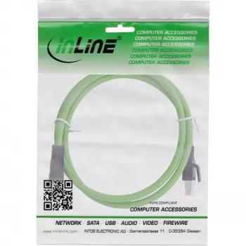 Cable de red industrial InLine, M12 8 polos codificado X a conector RJ45, Cat.6A PUR 2 m