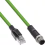 Cable de red industrial InLine, M12 4 polos codificado D conector macho a RJ45, PUR 5 m