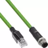 Cable de red industrial InLine, conector macho M12 4 pines codificación D a RJ45, PUR 3m