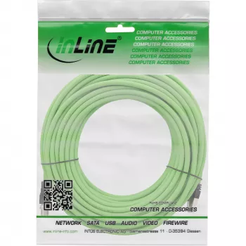 Cable de red industrial InLine, M12 8 pines codificación X a conector RJ45, Cat.6A PUR 15m