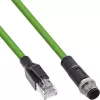Cable de red industrial InLine, M12 4 pines codificación D macho a RJ45, PUR 10m