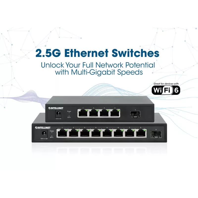 Switch no gestionado Intellinet 562058 Switch de red Negro