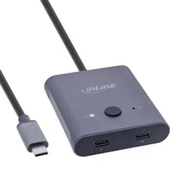 Conmutador USB-C InLine, conmutador bidireccional, 10 Gb/s, 100 W