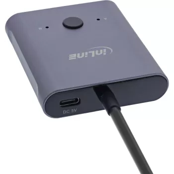 Conmutador USB-C InLine, conmutador bidireccional, 10 Gb/s, 100 W