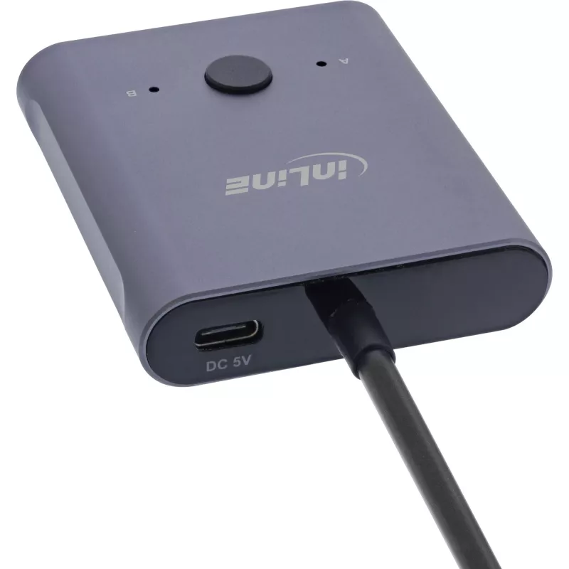 Conmutador USB-C InLine, conmutador bidireccional, 10 Gb/s, 100 W