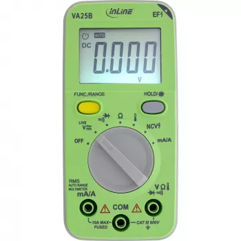 Multímetro InLine 43117A formato bolsillo Auto-Range, LCD 44x30 mm, pila AAA, 130x62x27 mm