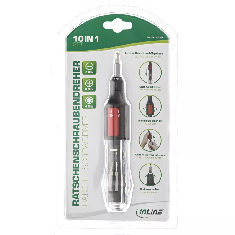 Destornillador de carraca InLine 10en1 mini InLine 43090
