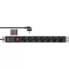 InLine 16411S Protector contra sobretensiones negro 7 salidas AC 2 m