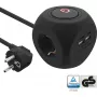InLine Charging Cube InLine 16499B 3x schuko 2x USB-C 2x USB-A negro 2 m