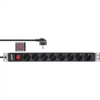 InLine 16412S Protector contra sobretensiones negro 8 salidas AC 2 m