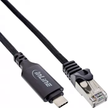 Cable de red InLine 33381A USB-C a RJ45 Cat6 2 m negro