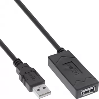 InLine USB 2.0 Alargador activo, USB-A conector macho/hembra, 12,5 m