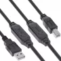 InLine cable activo USB 2.0, USB-A conector macho a USB-B conector macho, 25 m