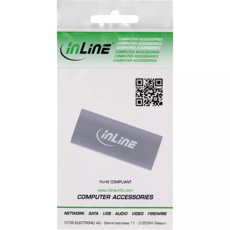 Adaptador USB-C InLine 35900E gris conexión 1 USB-C conexión 2 USB-C