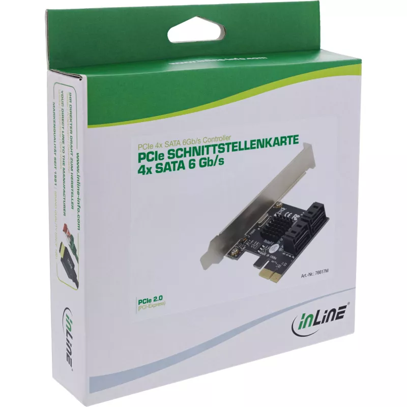 InLine controlador SATA 6 Gb/s con 4 puertos SATA PCI-Express 2.0