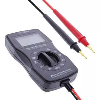 InLine comprobador de baterías multifunción, medidor con pantalla LCD